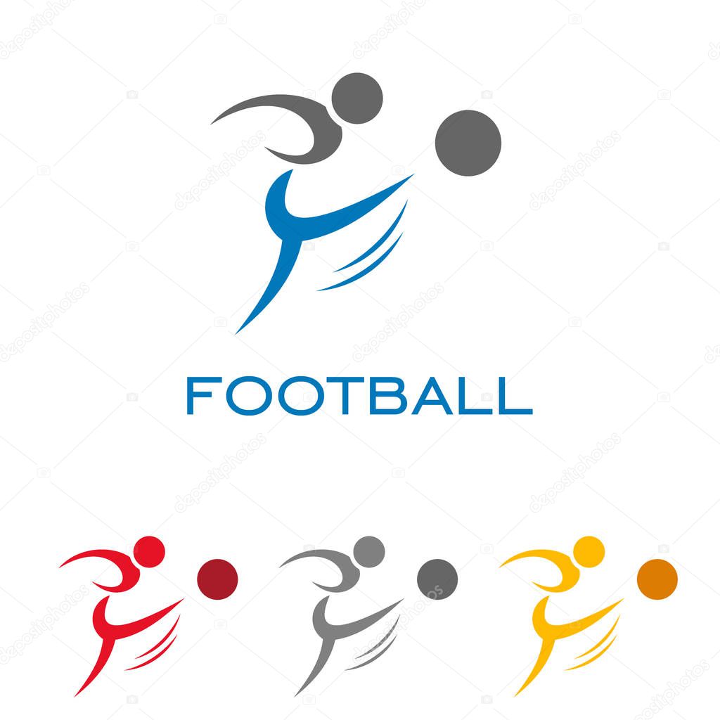 People soccer, Football logo design.