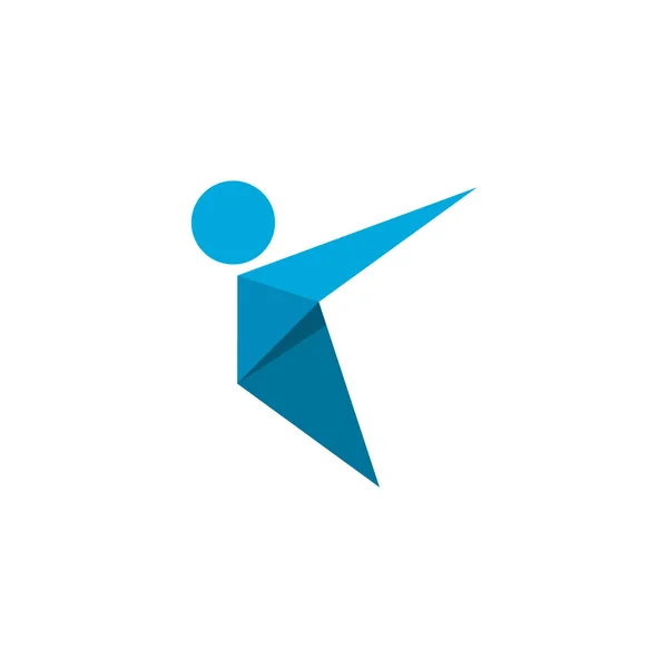 Люди Активный Дизайн Логотипа Логотип Людей Оригами Концепции Голубым Цветом — стоковый вектор