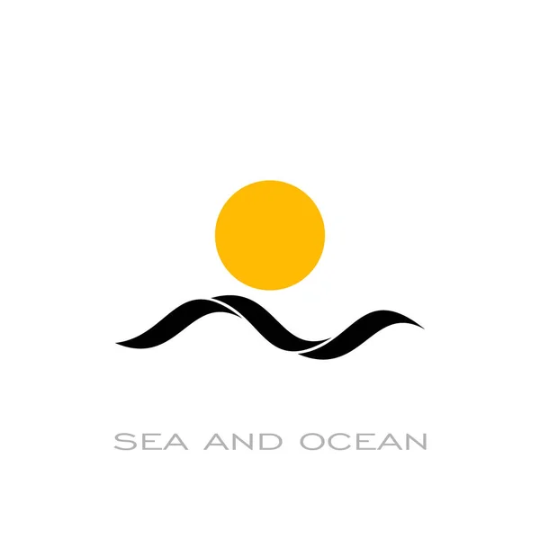 Moře Oceánu Design Loga Vektorové Ilustrace — Stockový vektor