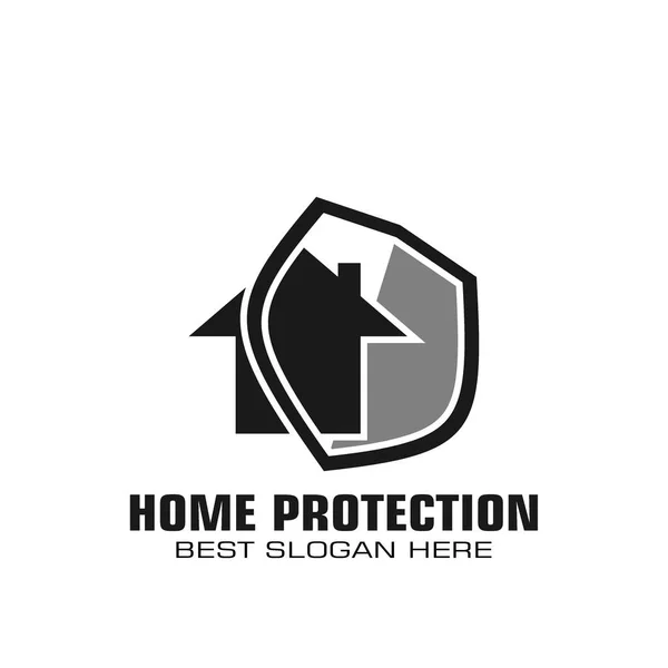 Home Protection Logo Home Protection Technology Graphic Template Flat Design — Stock Vector