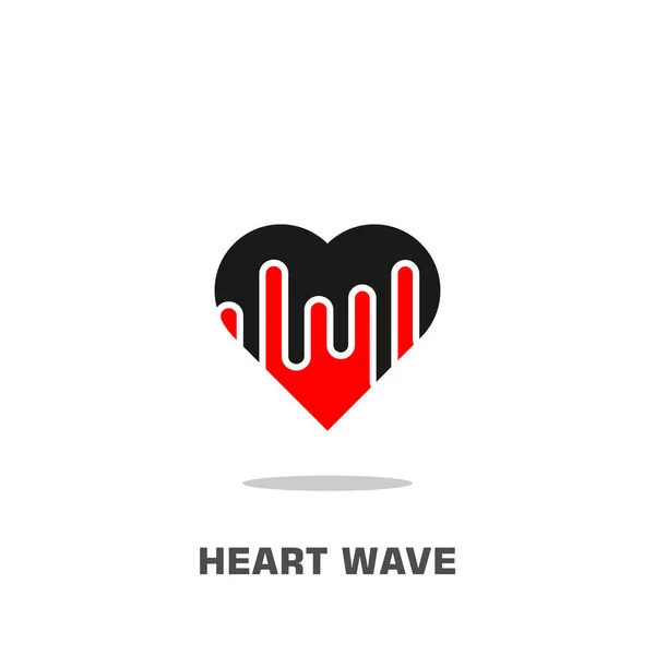 Modelo Gráfico Logotipo Onda Cardíaca Ícones Vetoriais Design Plano — Vetor de Stock
