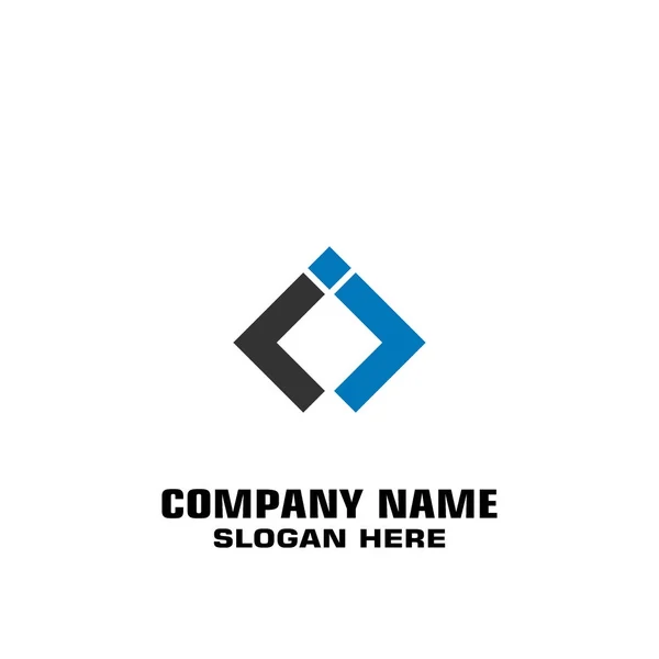 Kwadrat List Graficzne Logo Szablon Logo Dla Firmy — Wektor stockowy