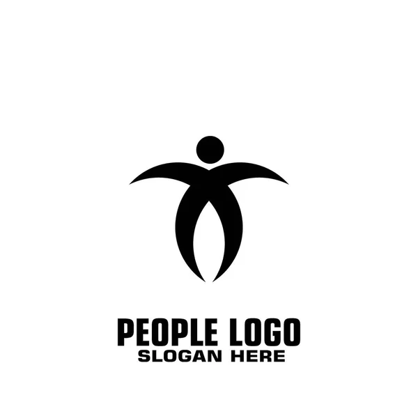 Plantilla Logotipo Gráfico Personas Icono Vector — Archivo Imágenes Vectoriales