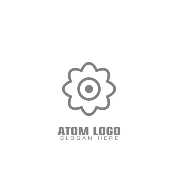 Atom Șablon Logo Grafic Logo Floral Logo Plat Izolat Fundal — Vector de stoc
