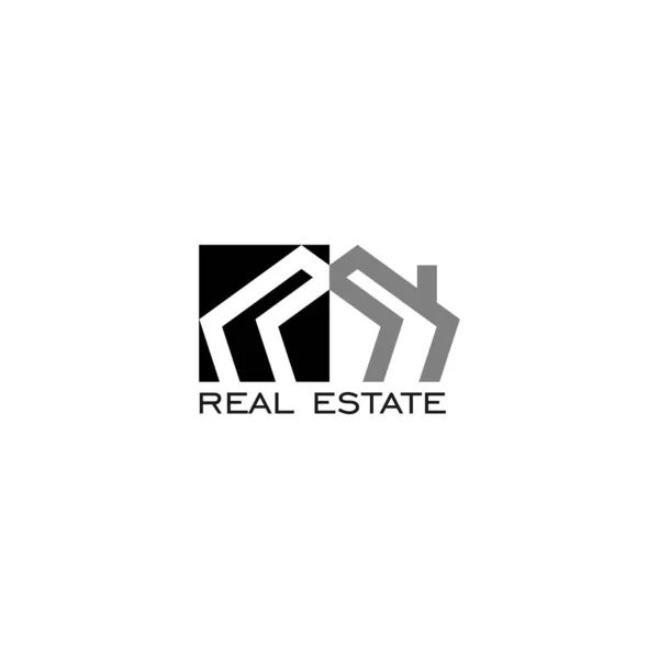 Modelo Logotipo Gráfico Imobiliário Design Vetorial Negativo —  Vetores de Stock