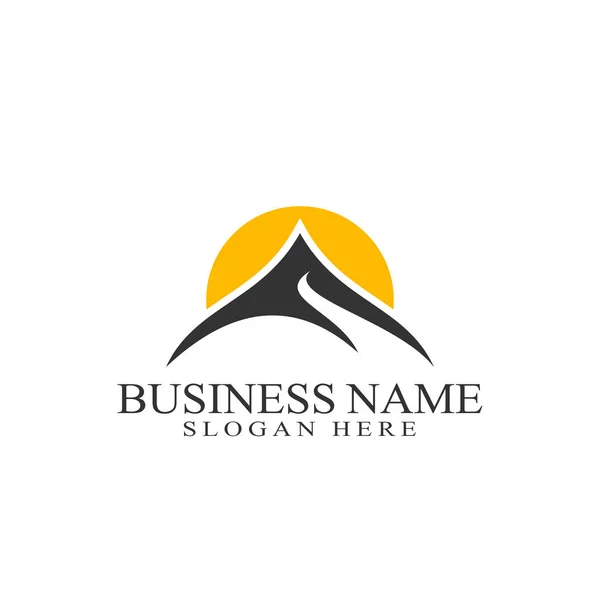 Logotipo Negócio Abstrato Modelo Logotipo Gráfico Montanha Isolado Fundo Branco — Vetor de Stock