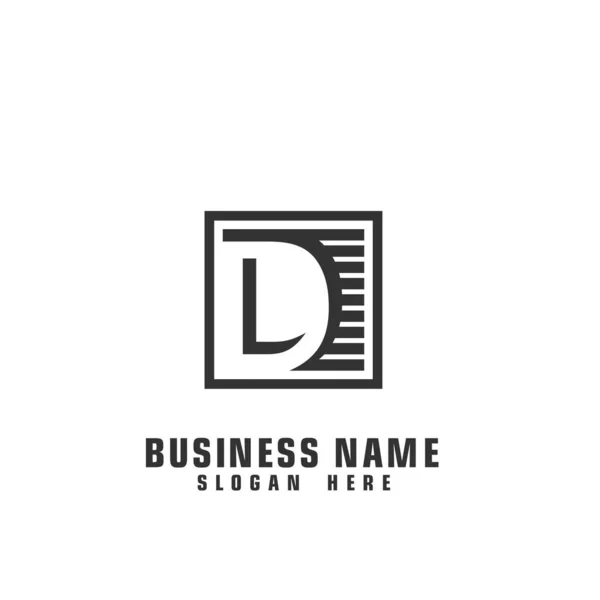 Logotipo Letra Letra Quadrada Modelo Logotipo Gráfico — Vetor de Stock