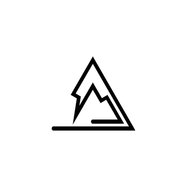 Modelo Logotipo Montanha Conceito Design Linha Triangular Isolado Fundo Branco — Vetor de Stock