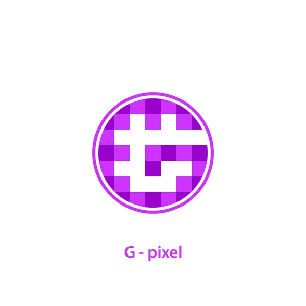 Initial Letter Logo Pixel Art Design Concept Isolated White Background — Stock Vector