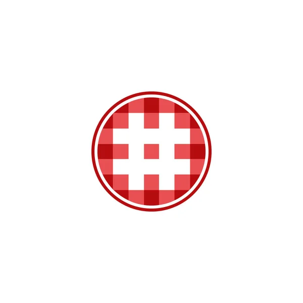 Circle Digital Logotyp Pixel Hashtag Design Koncept Isolerad Vit Bakgrund — Stock vektor