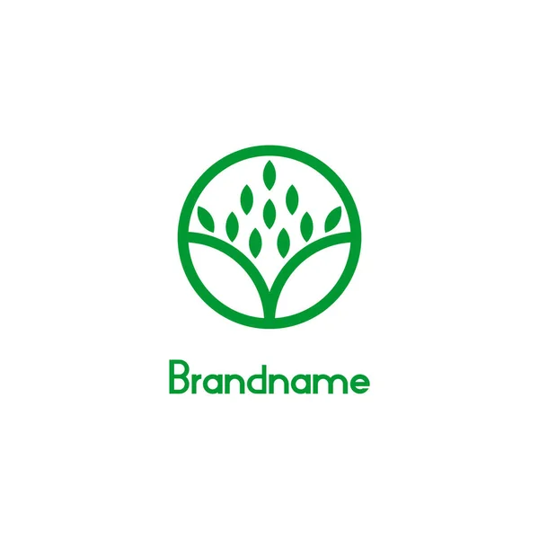 Modern Logo Environment Agriculture Natural Plants Icon Circle Design Concept — Stock Vector