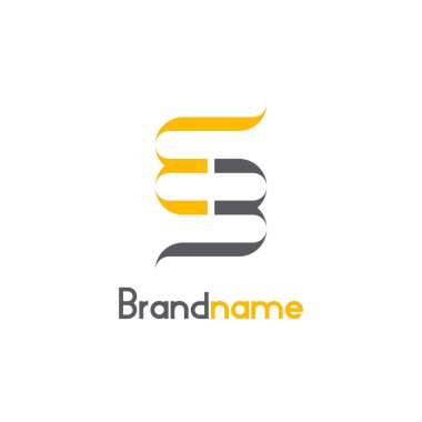 Yaratıcı harf MM veya BB logosu ilham kaynağı, ayna stili ve modern tasarım konsepti, beyaz arka planda izole edilmiş.