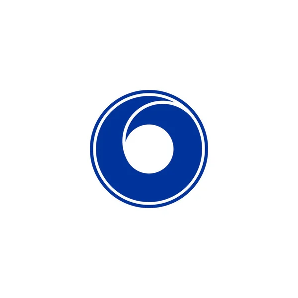 Cirkelvåg Enkel Ocean Logotyp Isolerad Vit Bakgrund — Stock vektor