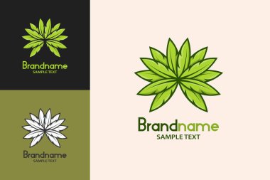 Esrar Marihuana Yaprak Logosu ve Sembolü, Çizgi Film Tarzı Tasarım Ortaklığı