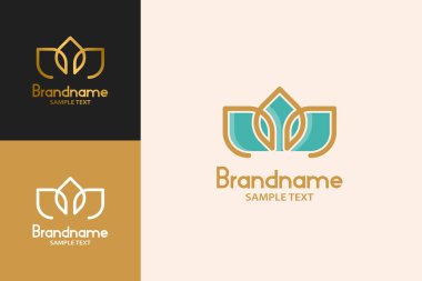 Zarif ve Lüks Yaprak Logosu Tasarım Şablonu.