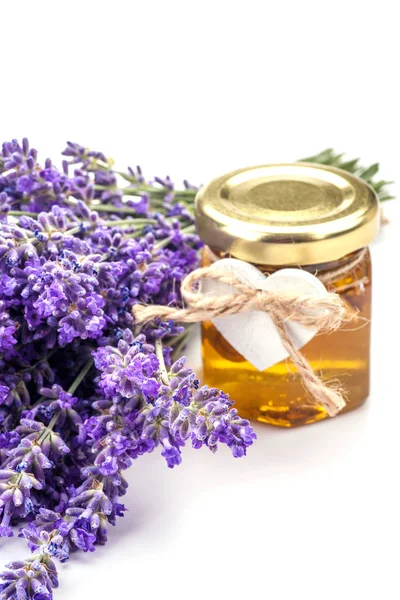 Lavendel mit aromatischem Öl — Stockfoto