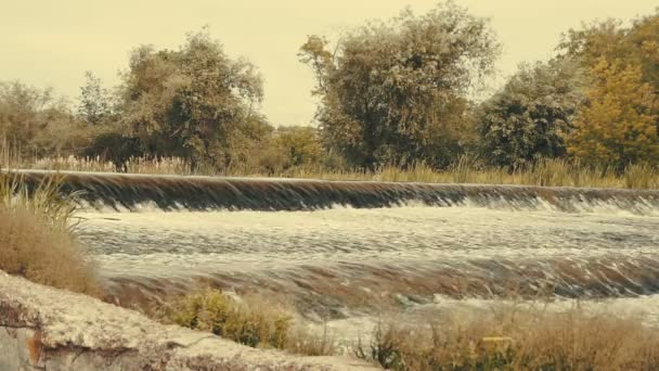 Lehigh River Zinciri Barajı Banka Görünümünden — Stok video
