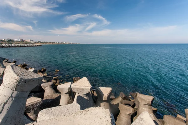 Estructura Del Tetrápodo Para Proteger Costa Las Olas Tormentas —  Fotos de Stock