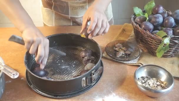 Erik Ile Pasta Hazırlama Kadın Yapımı Geleneksel Gıda — Stok video