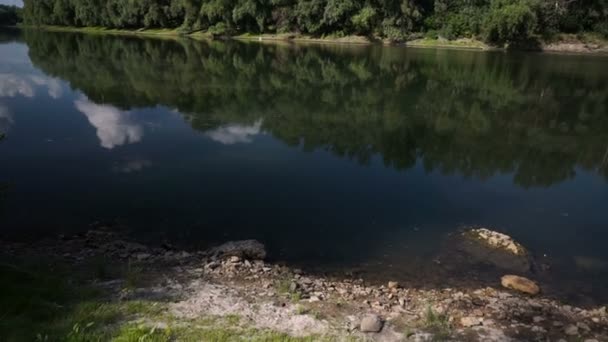 Paisaje Verano Con Río Río Dniéster Moldavia — Vídeo de stock