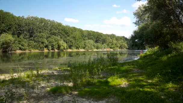 Paisagem Verão Com Rio Rio Dniester Moldávia — Vídeo de Stock