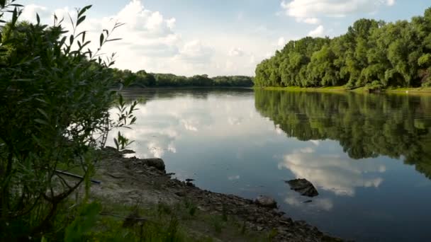 Sommar Landskap Med Floden Dnjestr Floden Moldavien — Stockvideo