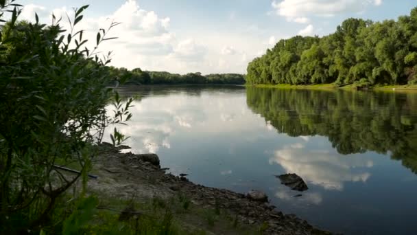 Paisaje Verano Con Río Río Dniéster Moldavia — Vídeos de Stock