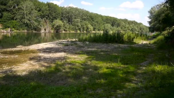 Sommar Landskap Med Floden Dnjestr Floden Moldavien — Stockvideo