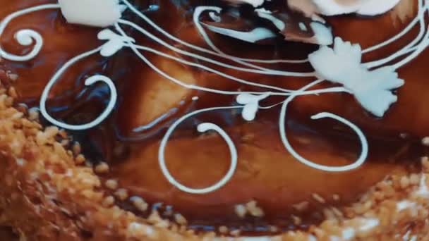 Yakın Kadar Beyaz Düğün Pastası — Stok video