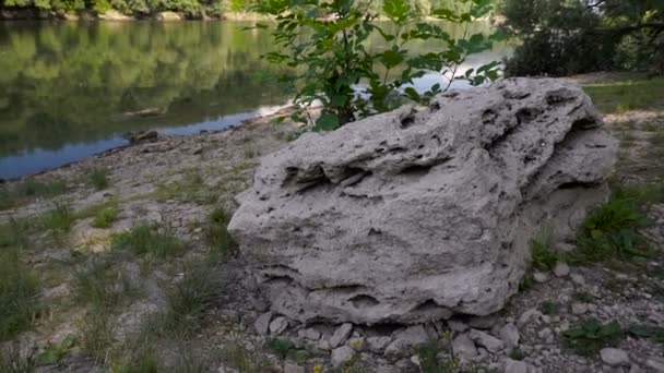 Paisagem Verão Com Rio Rio Dniester Moldávia — Vídeo de Stock