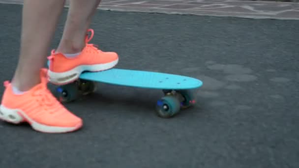 Skate, lazer, esporte extremo e conceito de pessoas — Vídeo de Stock