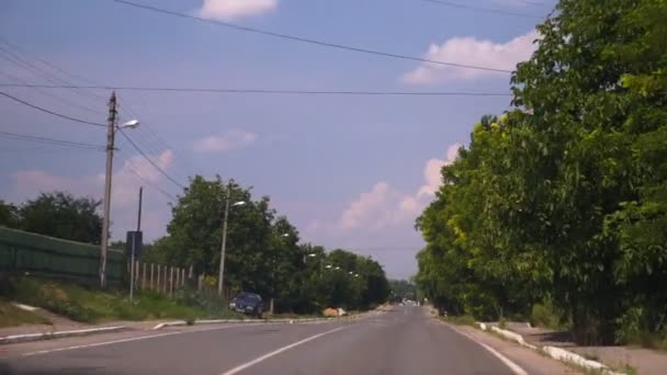 Colpo Una Macchina Mentre Viaggia Lungo Una Strada Statale Altri — Video Stock