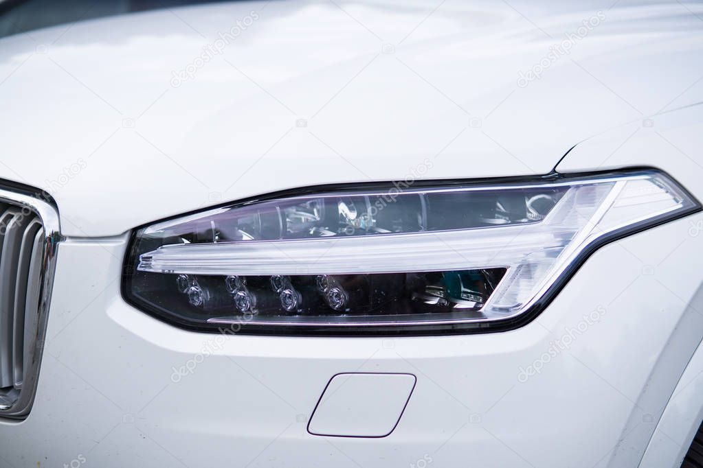Modern car headlights. Modern luxury car.selective focus