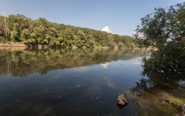 Summer Landscape River Blue Sky — Stock Photo, Image