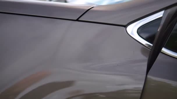 Modern Car Exterior Dolly Shot Car Headlamp — Stock Video