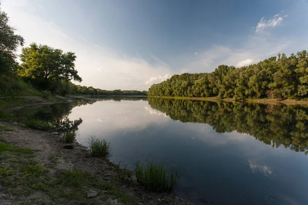 Summer Landscape River Blue Sky — Stock Photo, Image