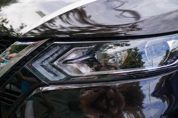 现代汽车车灯 现代豪华车 选择性对焦 — 图库照片