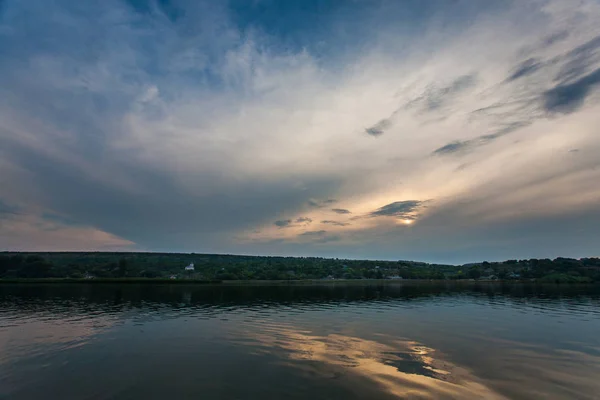 Zonsondergang Rivier Met Reflex — Stockfoto