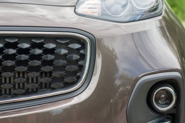 Parkta telefonda konuşmak güzel bir kadın portresi