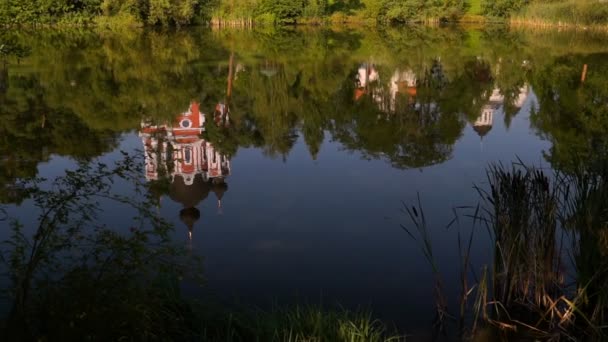 Lago Una Vista Del Monasterio Kurki Moldavia Antiguo Orhei Kurki — Vídeo de stock