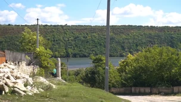 Punto Vista Lado Del Campo Del Día Conducción Por Carretera — Vídeos de Stock