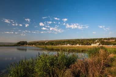yaz, yatay, nehir, mavi gökyüzü ve yansımaları