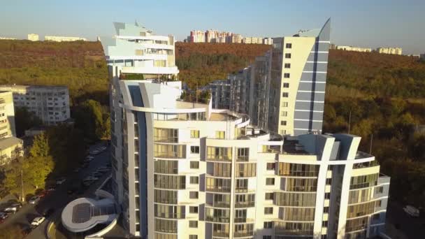 Aerial View Modern Building Moldova Kishinev 2018 — Stock Video