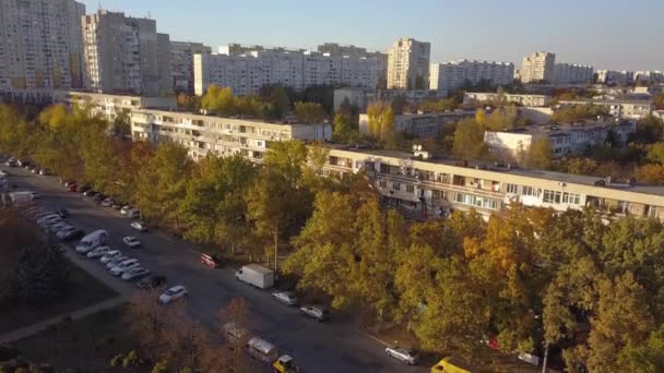 Aerial Shot Autumn City Kishinev Moldova — Stock Video