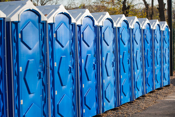 portable bio-toilet in the city park