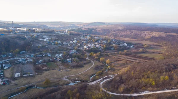 Vue Aérienne Sur Petit Village Paysage Automne République Moldave Europe — Photo