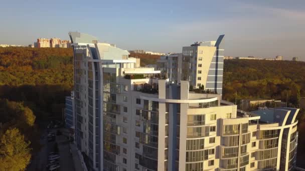 Luftaufnahme Des Modernen Gebäudes Moldawien Kischinau Oktober 2018 — Stockvideo