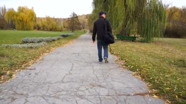 Flug Über Den Kleinen See Herbstlandschaft — Stockvideo