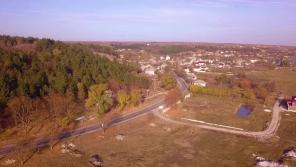 Vuelo Con Cámara Sobre Pequeño Pueblo Moldova República Europa — Vídeo de stock