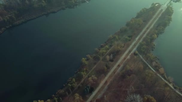 Luftaufnahmen Über Dem Echopark See Kischinew Republik Moldau Blick Auf — Stockvideo